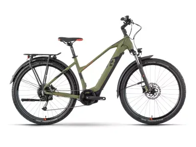 Raymon CrossRay E 5.0 27.5 Trapez elektrobicykel, armor/black/bright red matt