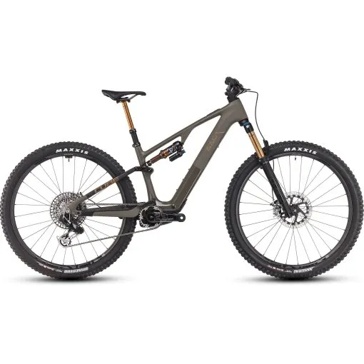 CUBE AMS HYBRID ONE44 C:68X SUPER TM 400X - 29" Carbon Electric Mountainbike - 2025 - dustyolive / gold