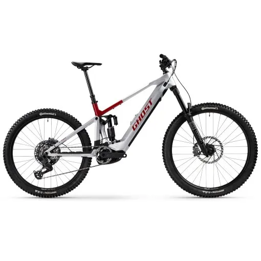 Ghost E-RIOT CF ADVANCED - Mullet Carbon E-MTB - 2026 - rebel red / misty grey glossy